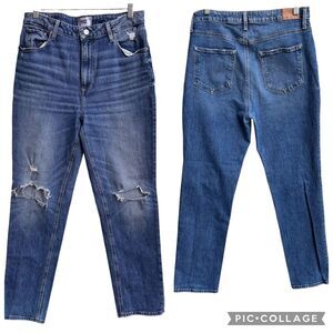 Paige Sarah Slim Jeans Women 31 Medium Wash Distressed Ripped Stretch High Rise